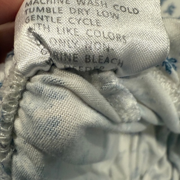 Body Touch Intimates Two Piece Pajama Set Sz 3X Cropped Pant Blue Floral Soft - Picture 11 of 13